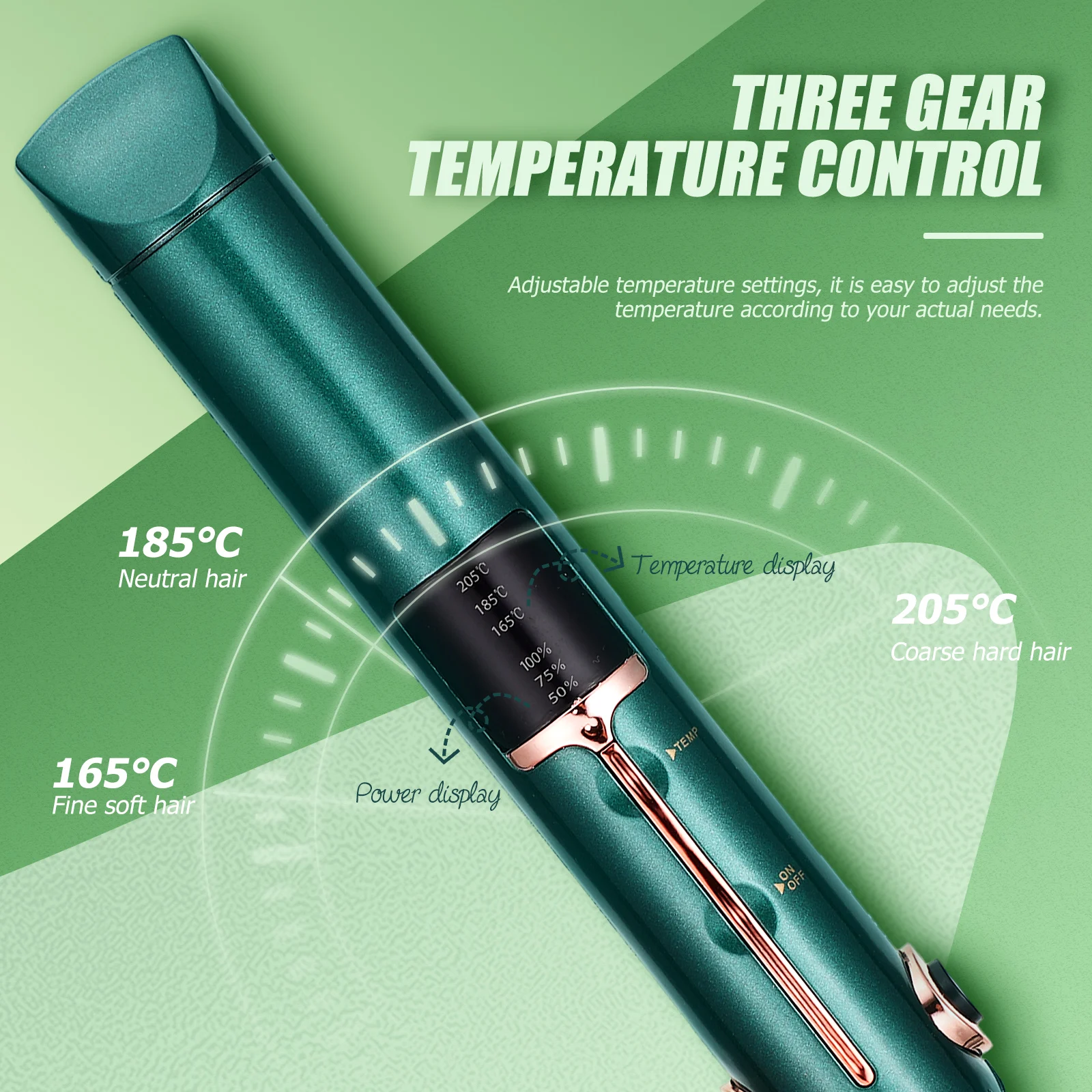 

Hair Straightener Curler 2-in-1 Plastic Adjustable Temperature Portable Styling Tool for Women Men Travel Outdoor Use