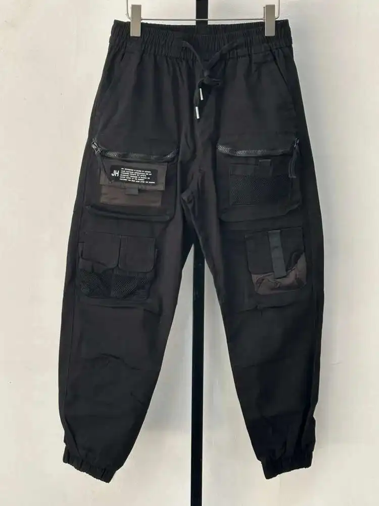 HKSH Men\'s Darkwear Cargo Pants Spring Autumn High Street Trendy Darkwear Casual Cropped Leggings Punk Tactical Trousers HK0005