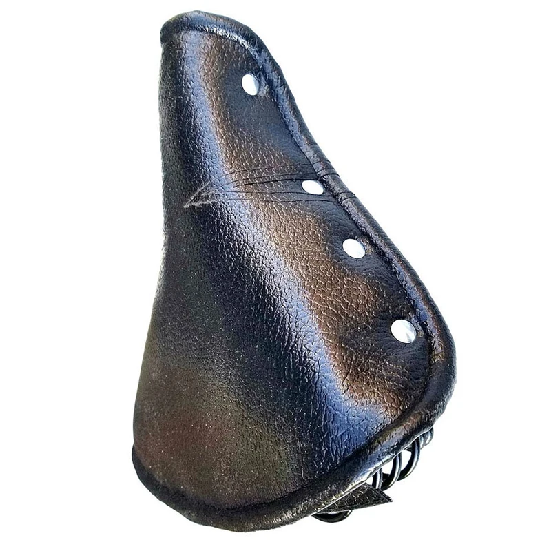 Vintage Faux Leather Bicycle Saddle Rivet Sprung Spring Bike Cycling Seat Cushion Black For Road Bike MTB