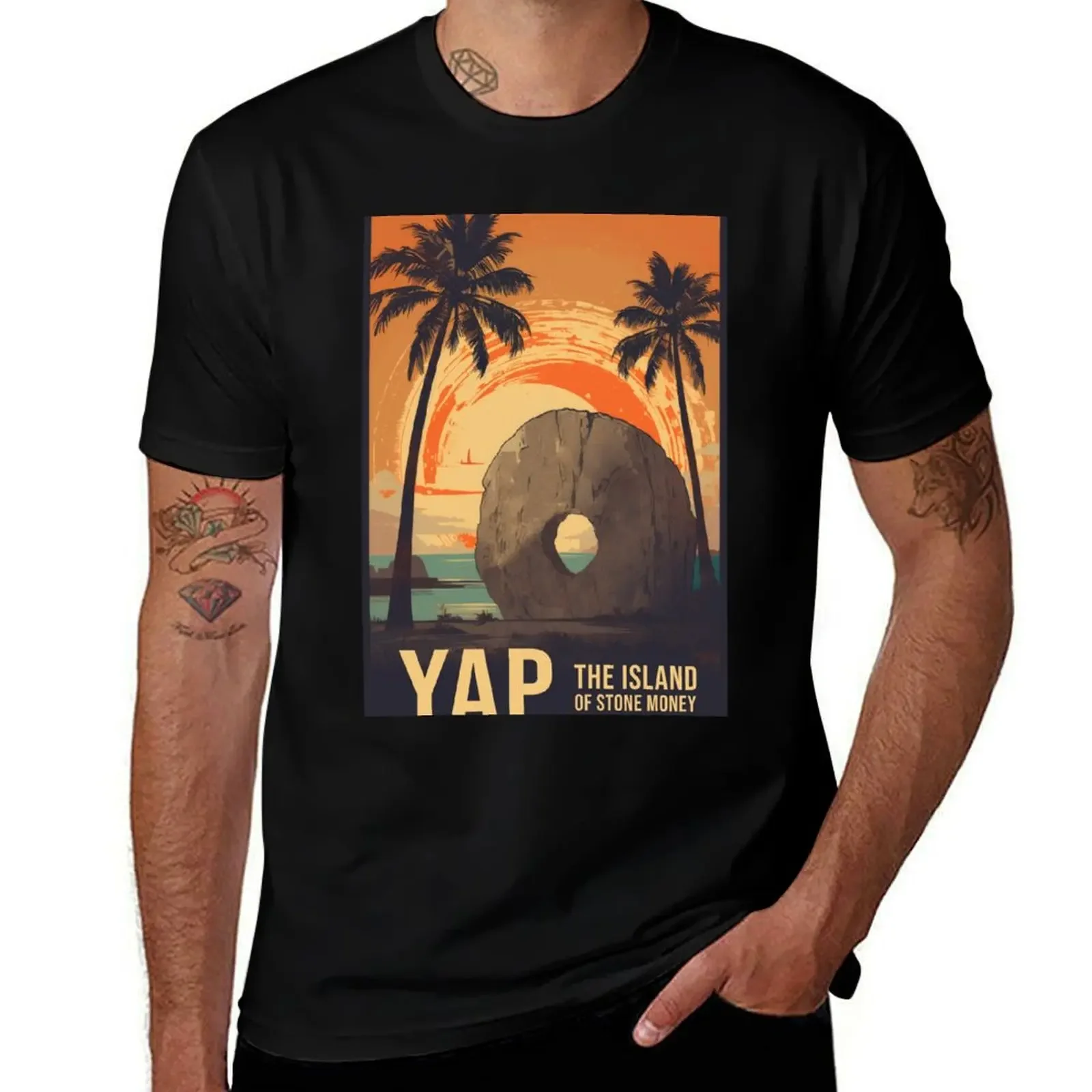 Yap, The Island of Stone Money T-Shirt kawaii clothes sports fans cute tops shirts graphic funny t shirts for men