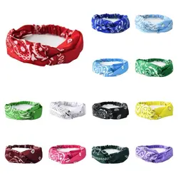 Bandana turbante boho con nudo elástico unisex estampada Cashew Print