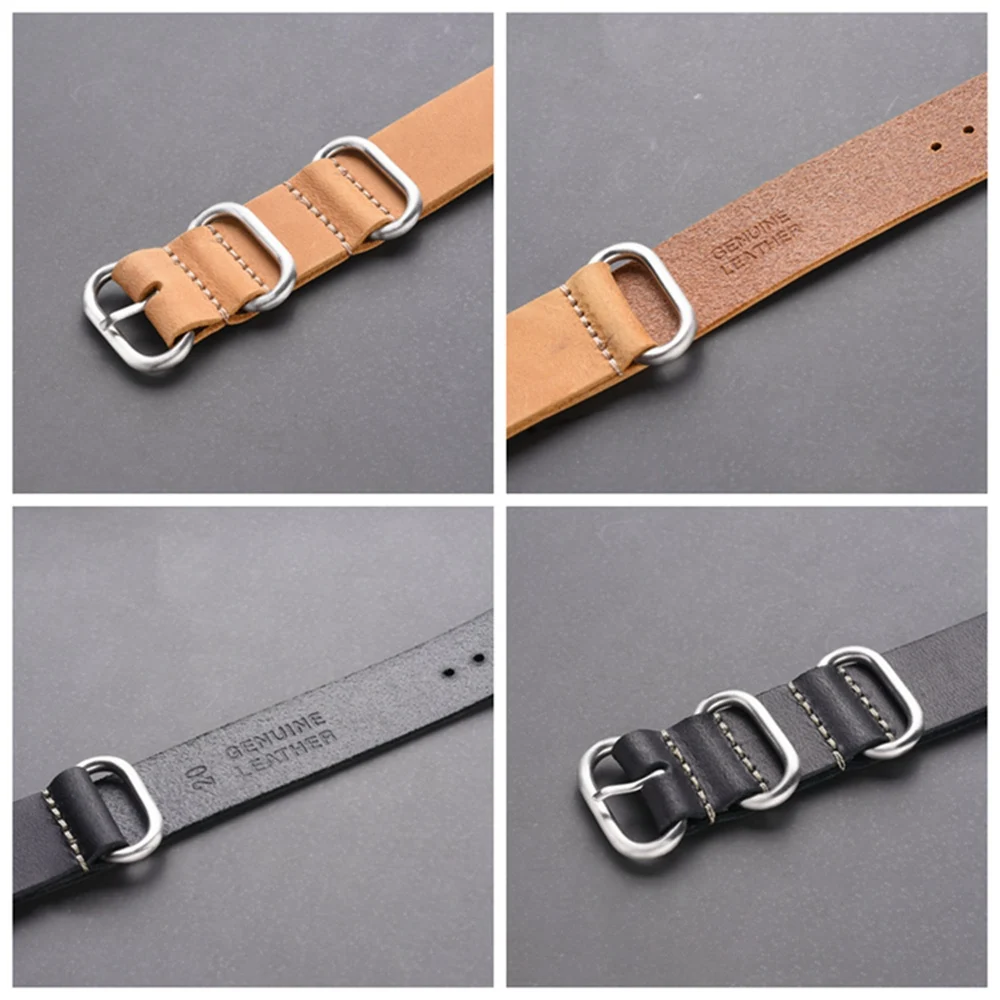 EACHE Genuine Leather Watch Straps 18mm 20mm 22mm High Quality Retro Matte Watchbands Replacement Bands Bracelets