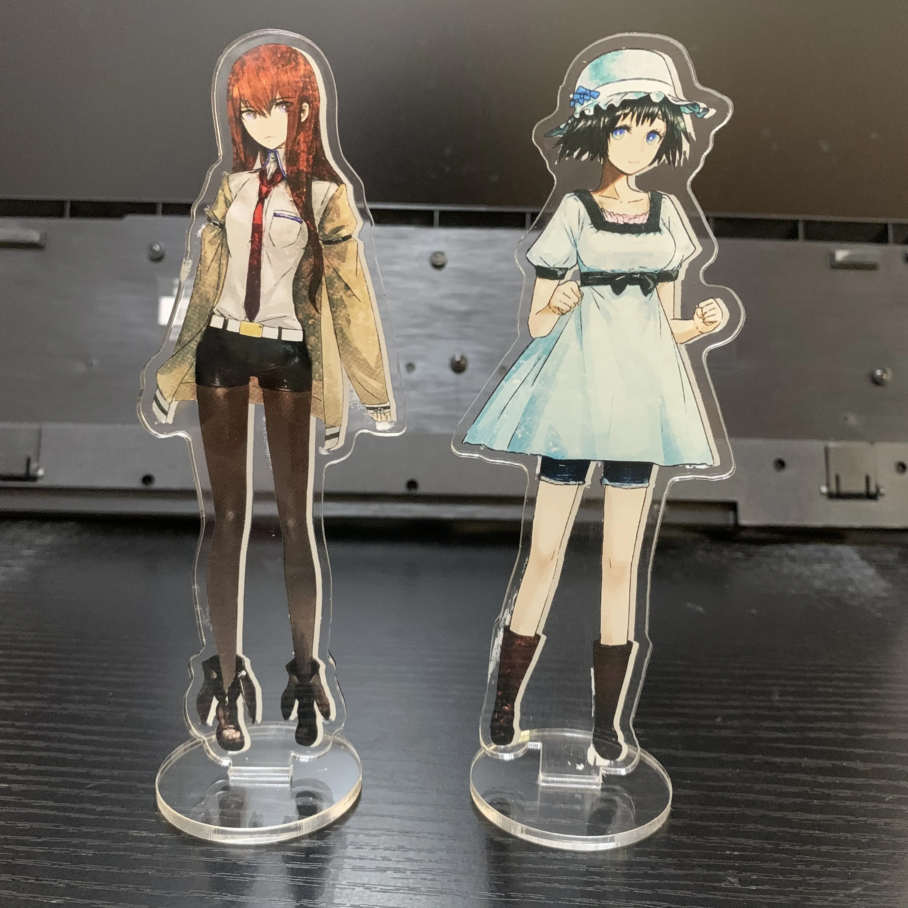 Japan Anime Steins Gate Figure Okabe Rintarou Makise Kurisu Hashida Itaru Cosplay Acrylic Stand Model Desktop Decoration Props