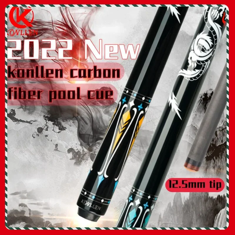 

KONLLEN KL-10F Pool Cue 12.5mm Tip Carbon Fiber Shaft 147cm 3/8*8 Radial Pin Joint Carbon Technology Billiards Carbon Cue Stick