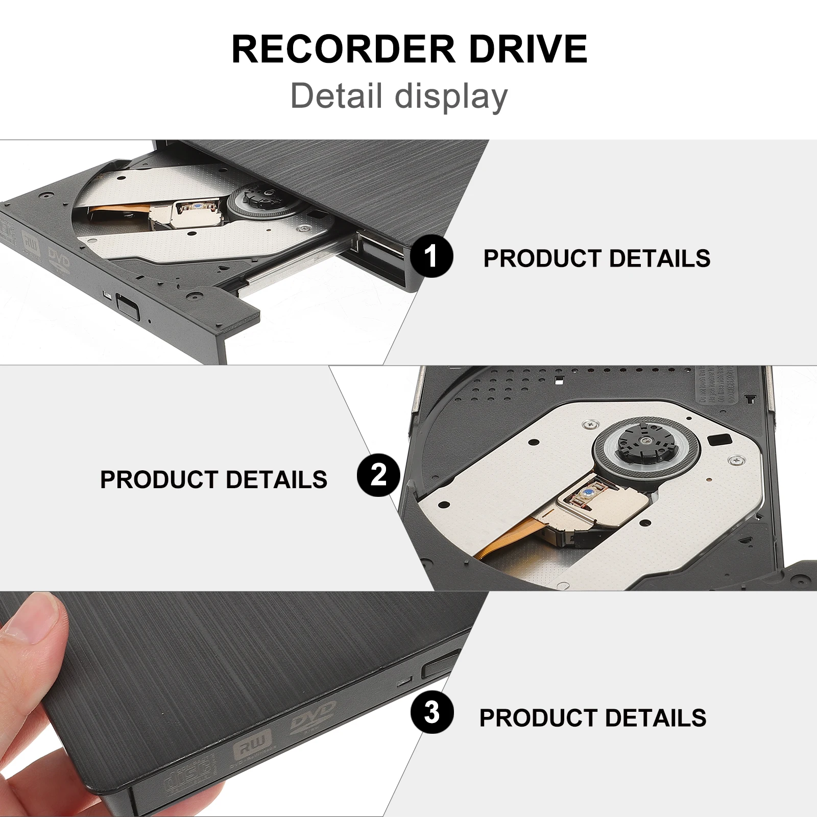 

Usb Powered External Slot In Load Cd Dvd Rw Burner Recorder Drive Plug Play No Driver Required Pop Up Disc Tray Black