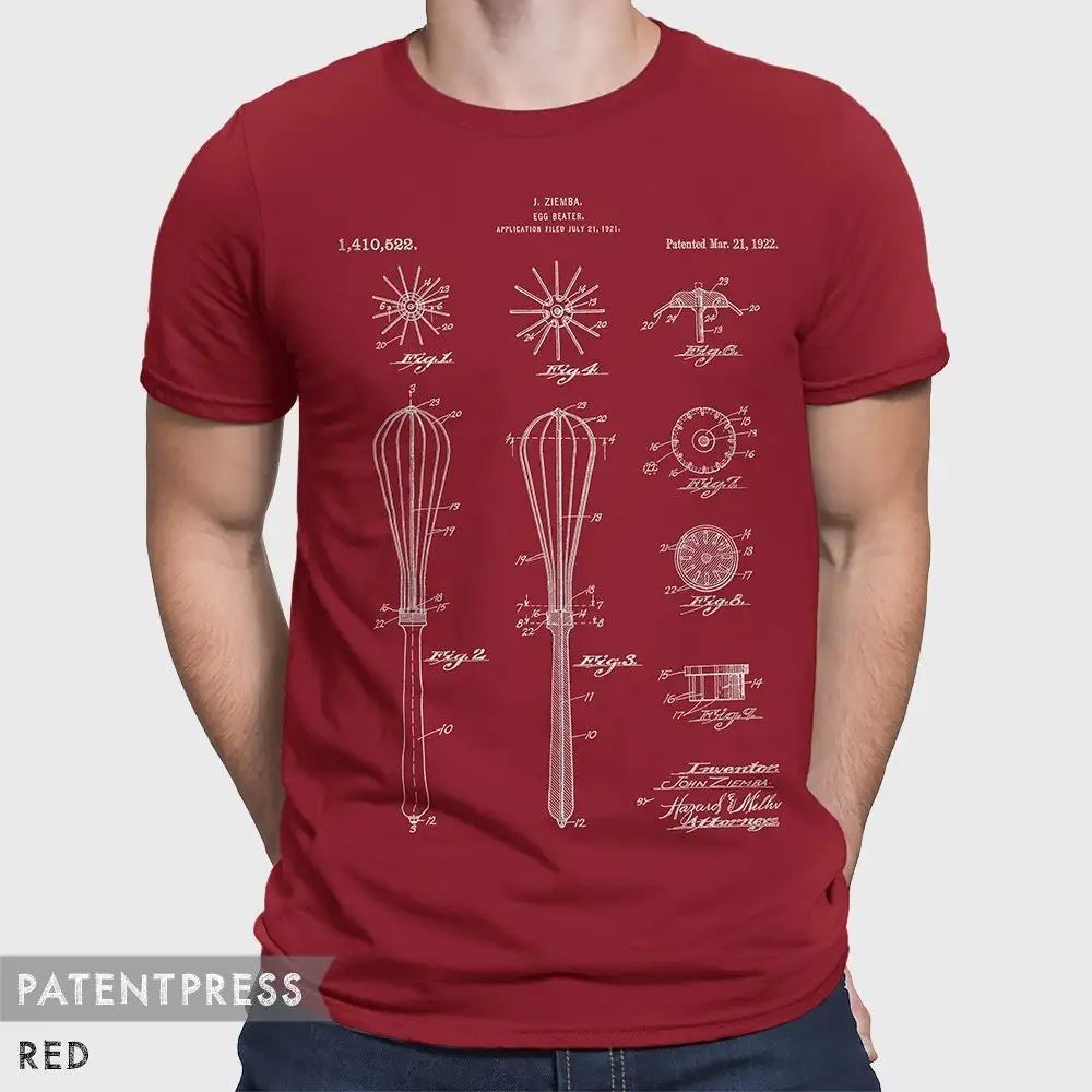 Chef Whisk Patent T Shirt For Cook Baking Fan Culinary School P029