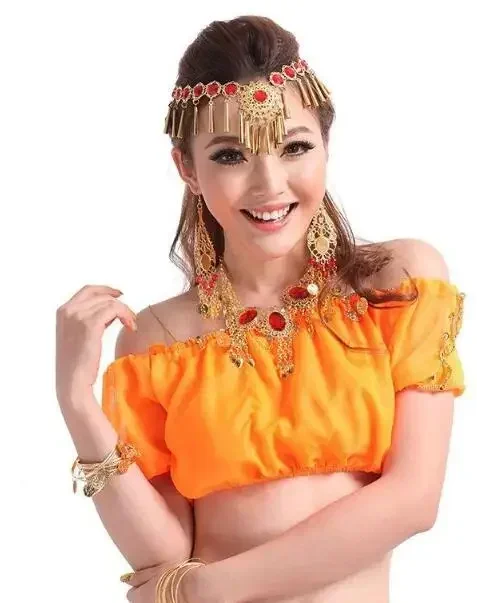 

2018 New arrivals women sexy red belly dance tops sequin belly dancing top on sale