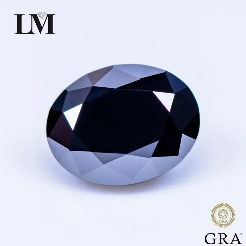 

Moissanite Stone Natural Color Black Oval Cut Lab Grown Gemstone For DIY Ring Necklace Earrings Materials With GRA Certificate