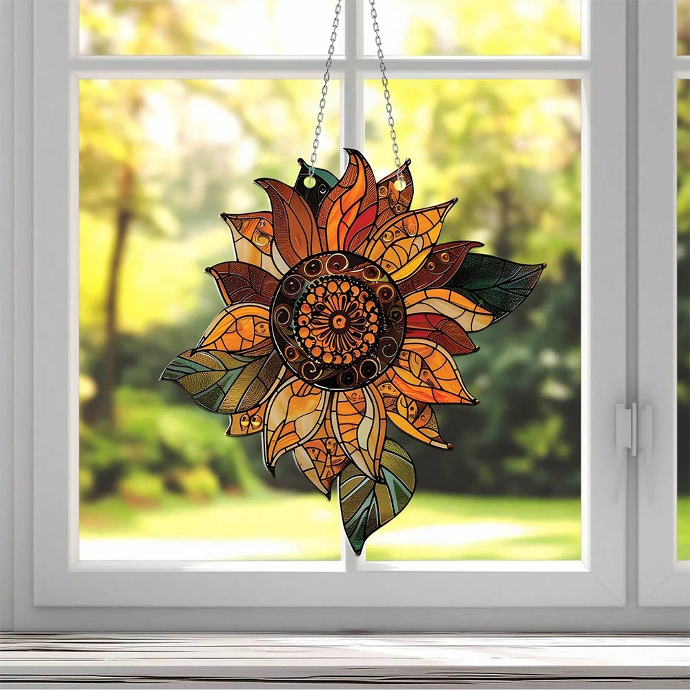 

Sunflower Acrylic Wall Hanging Sunflower Plant Door Home Decoration Bedroom Window Hanging Decorative Art Room Decors Aesthetic