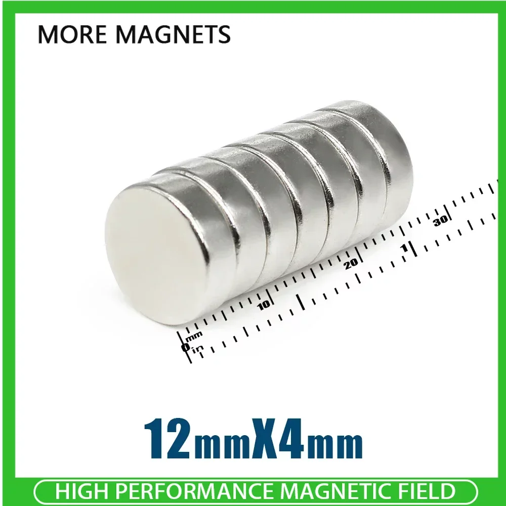 

20/50/100PCS 12x4mm Circular Neodymium Magnets Super Strong N35 Round Fridge Magnet 12*4mm Magnetic Sheet Fishing Magnet