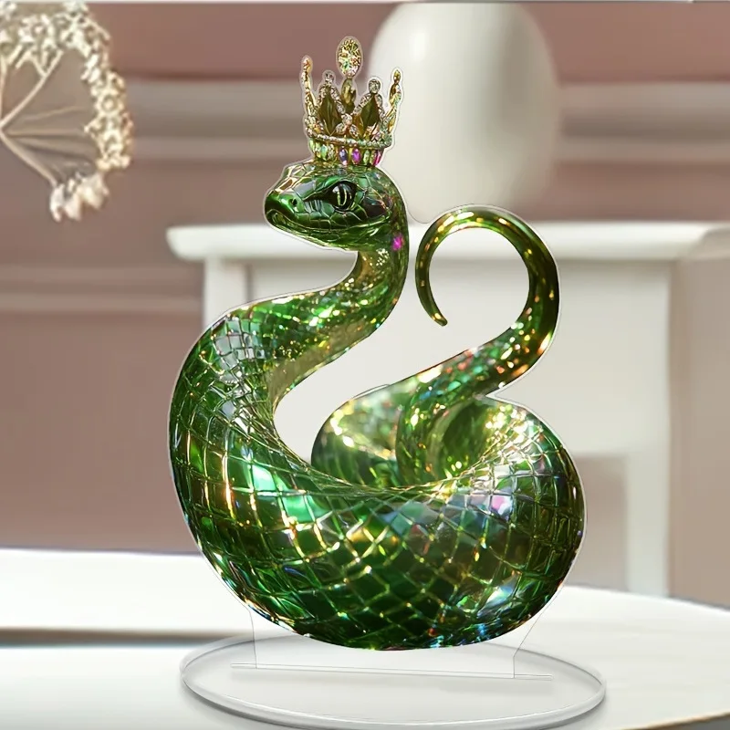 Acrylic desktop decoration snake shaped New Year ornament gift for home and office decoration children's gift desktop ornament