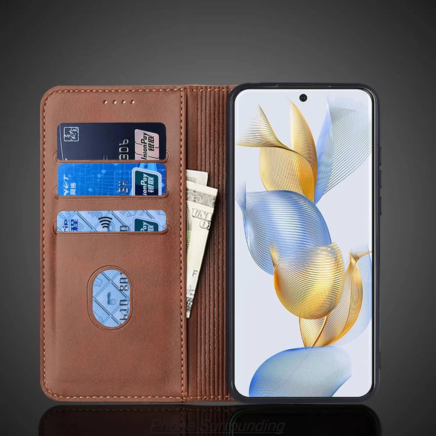 Magnetic Attraction Cover Case Leather Case for Huawei Honor 90 Flip Case Card Holder Holster Honor90 Wallet Case Fundas Coque
