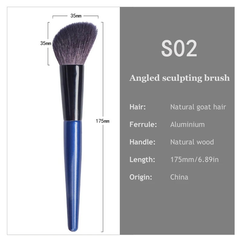 Angled Sculpting Brush Contour Natural Goat Hair Face Powder Makeup Brushes