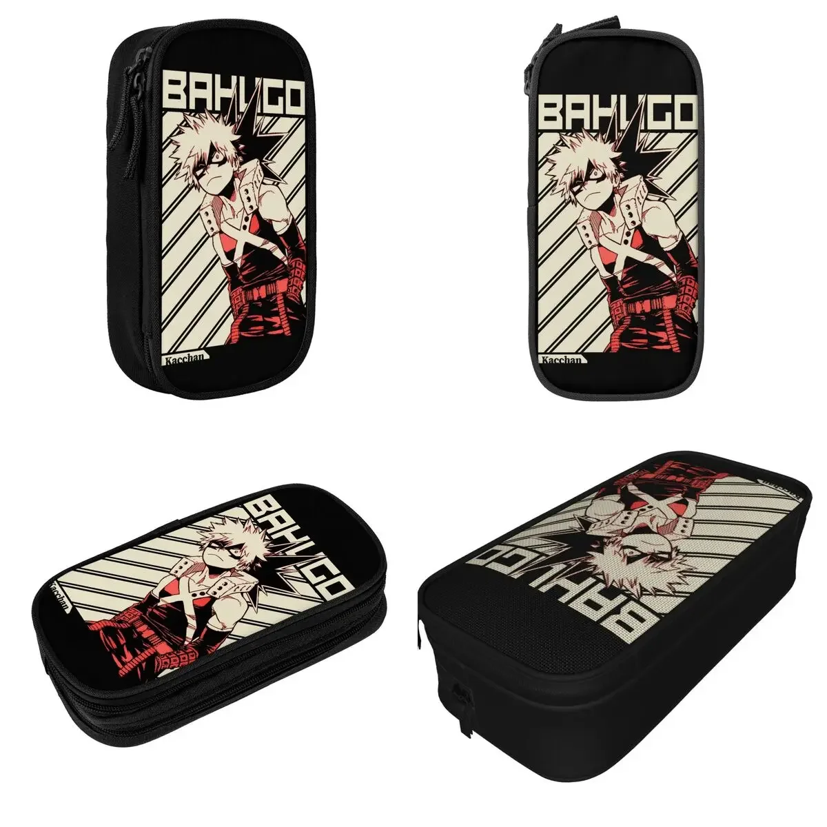 Katsuki Bakugo Bakugou estuche para lápices, portalápices, bolsas de gran capacidad para estudiantes, bolsa para lápices cosméticos escolares