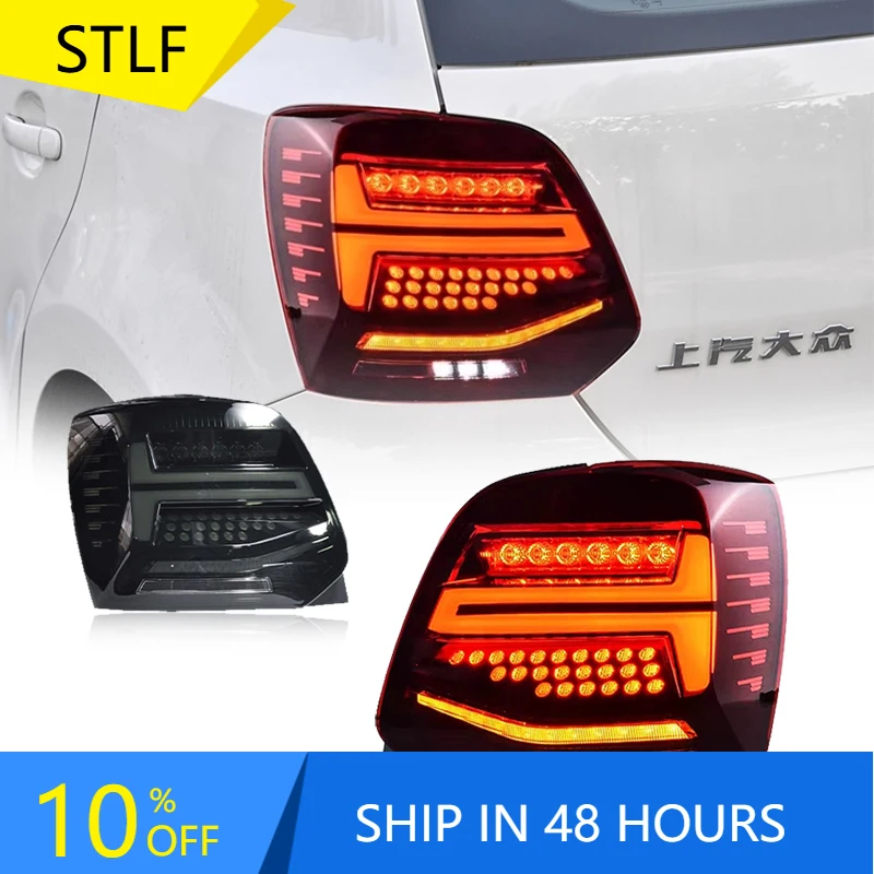 

STLFSuitable for Volkswagens Polo LED Tail Lights 2009-2018Polo 6R Tail Lights Drl Rear Stop Brake Tail Lights Car Accessories