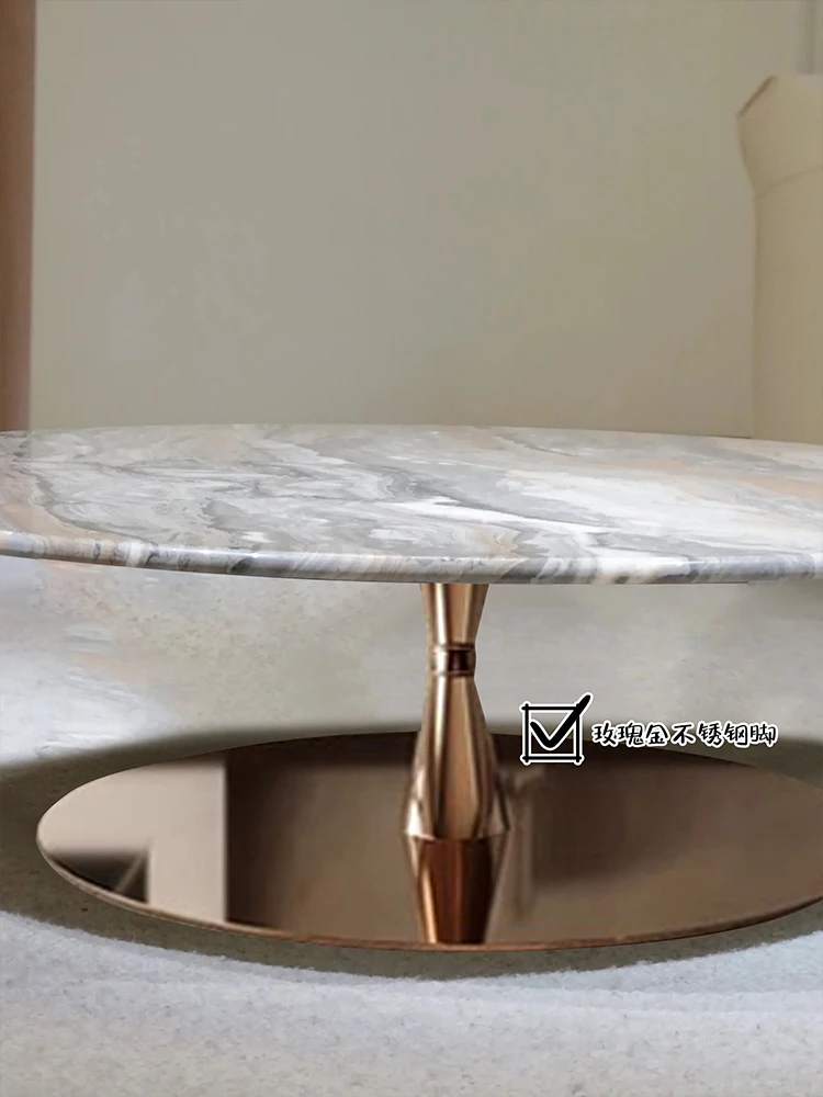 Natural Venice Brown Marble Tea Table Modern Minimalist Living Room Home High-End Affordable Luxury Tea Table Size Combination