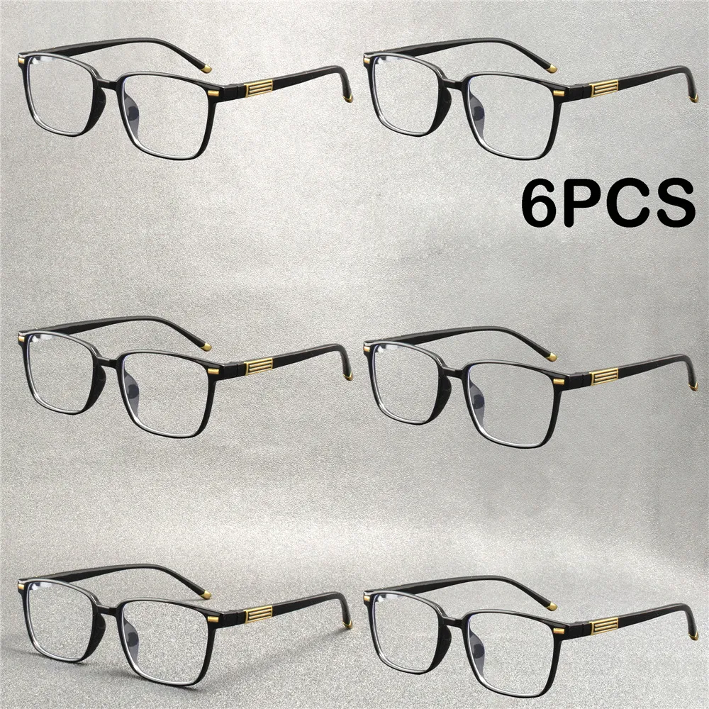 

6PCS Fashion Anti-Blue Light Reading Glasses Ultra-Light Eye Protection Readers Eyewear Unisex Elegant Presbyopia Glasses