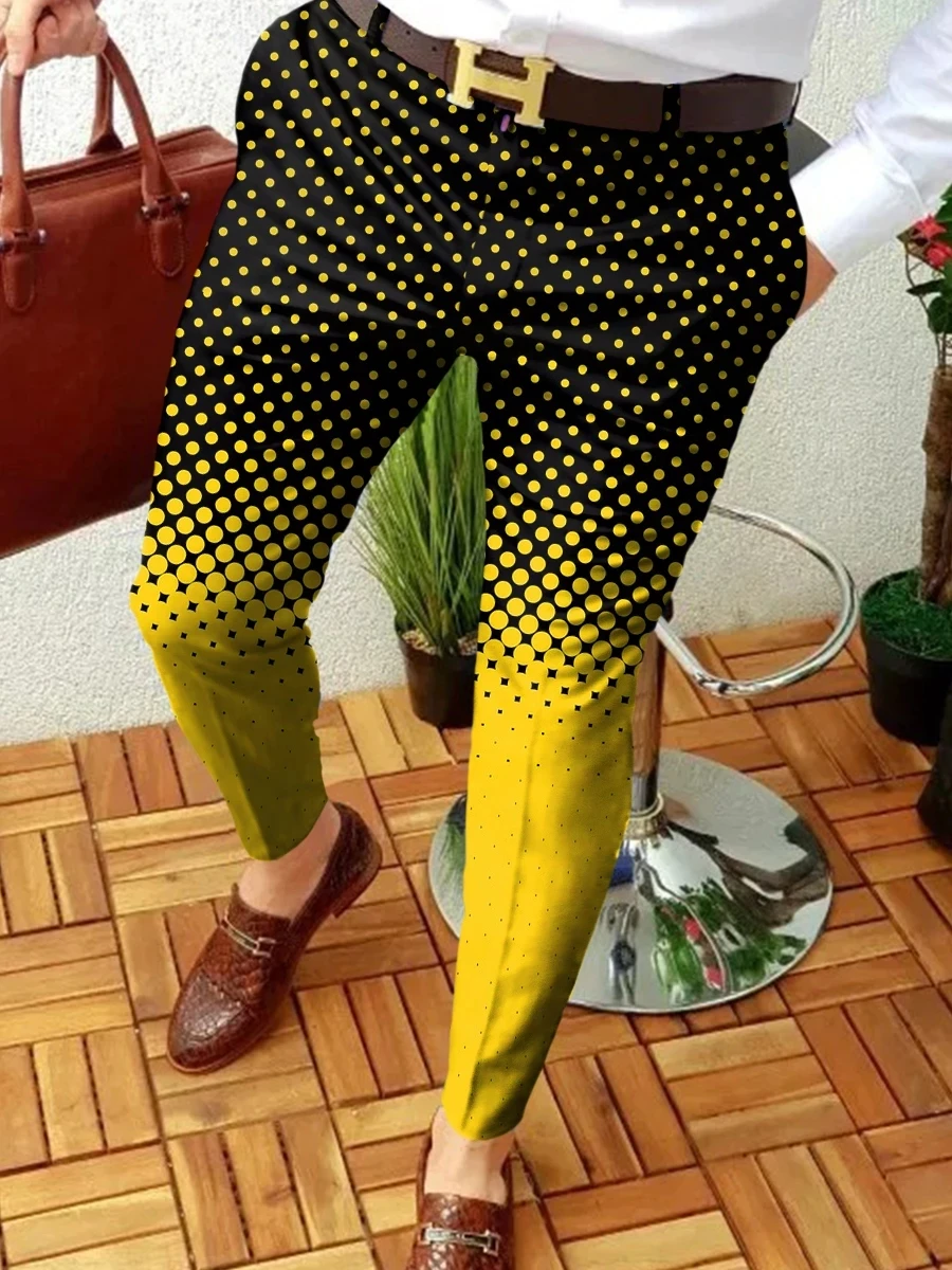 2023 neue Smart Casual Mode männer Hosen polka dot muster Hosen Dünne Mittlere Taille Jogger Casual Hosen Anzug Hosen