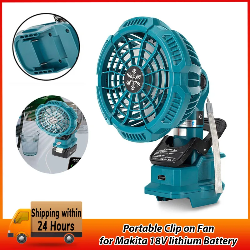 NEW Portable Clip on Fan for Makita 18V lithium Battery Battery Powered Stroller Fan with 3 Energy Efficient Speed for Outdoor