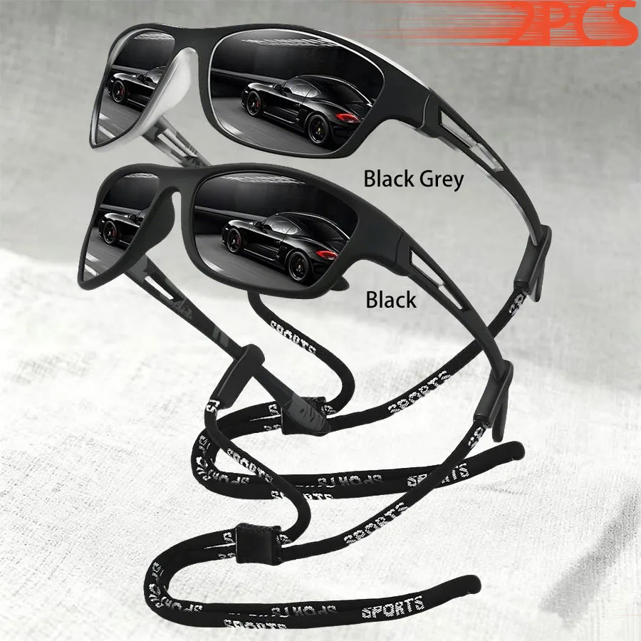 1-2 Stück Modische Muster-Sonnenbrille mit Kette Sport-Sonnenbrille für Männer und Frauen zum Fahren, Angeln, Radfahren, Bergsteigen Sport-Sonnenbrille für Herren – Detail 12