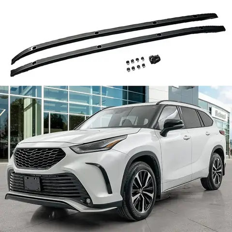 2PCS Roof Rail Racks Fits For Toyota Highlander Kluger 2020-2025 Cross Bars Luggage Carrier Silver Aluminium