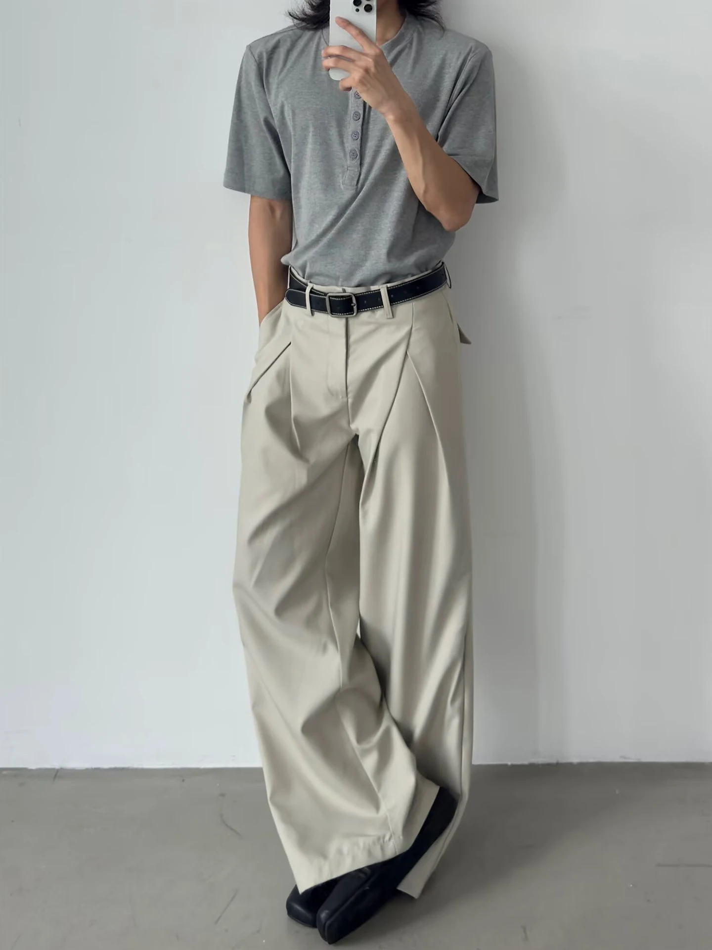 

Мужские брюки свободного кроя с широкими штанинами в американском ретро-стиле, молодежные повседневные длинные брюки, стильные и удобные.