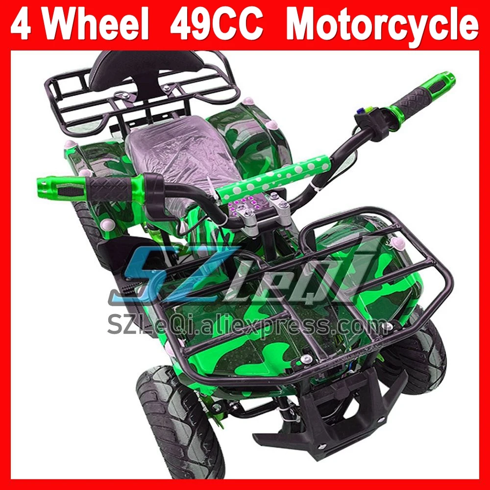 ATV OFF-road Motorcycle 49CC 2 Stroke Gas Gasoline Engine Racing MOTO Dirt Bike Four Wheel Motorbike For Boy Girl Child Students