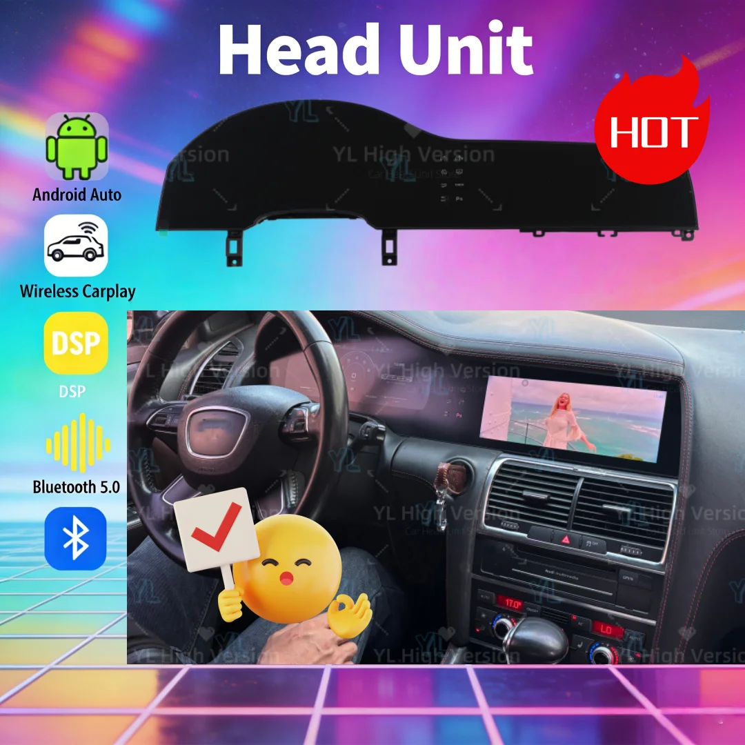 

Android 13.0 для Audi Q7 4L 2005-2016, цифровая приборная панель с LCD-дисплеем, спидометр, двойной экран, мультимедийный проигрыватель с CarPlay, 4G