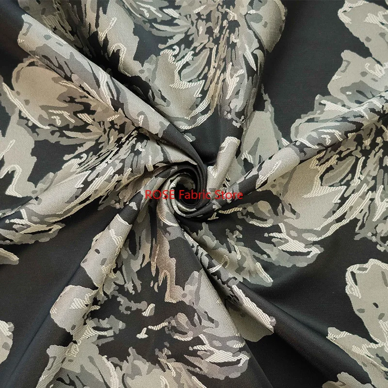 Tessuto jacquard tinto in filo floreale classico retrò da 1 metro, borsa per abiti da donna primavera autunno, tessuto da cucito fai da te