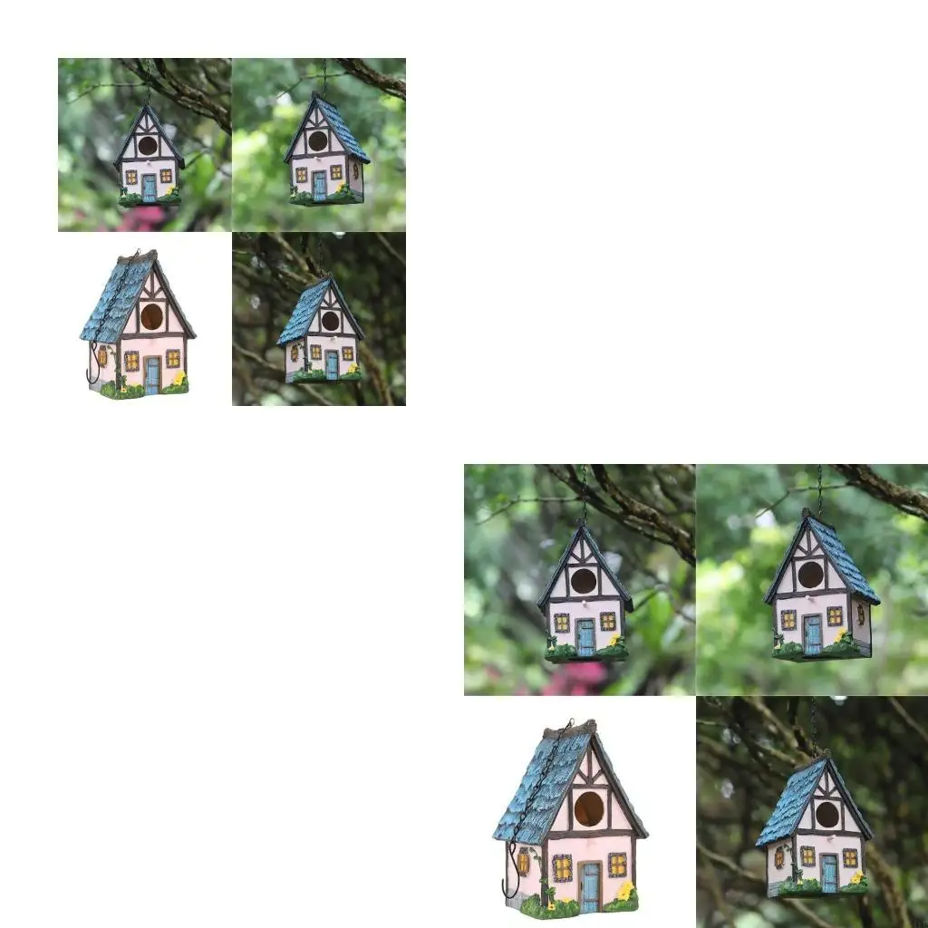 

X4YE Bird House Outdoor Cage Painted Nest Box Nest Cage Standing Hideouts