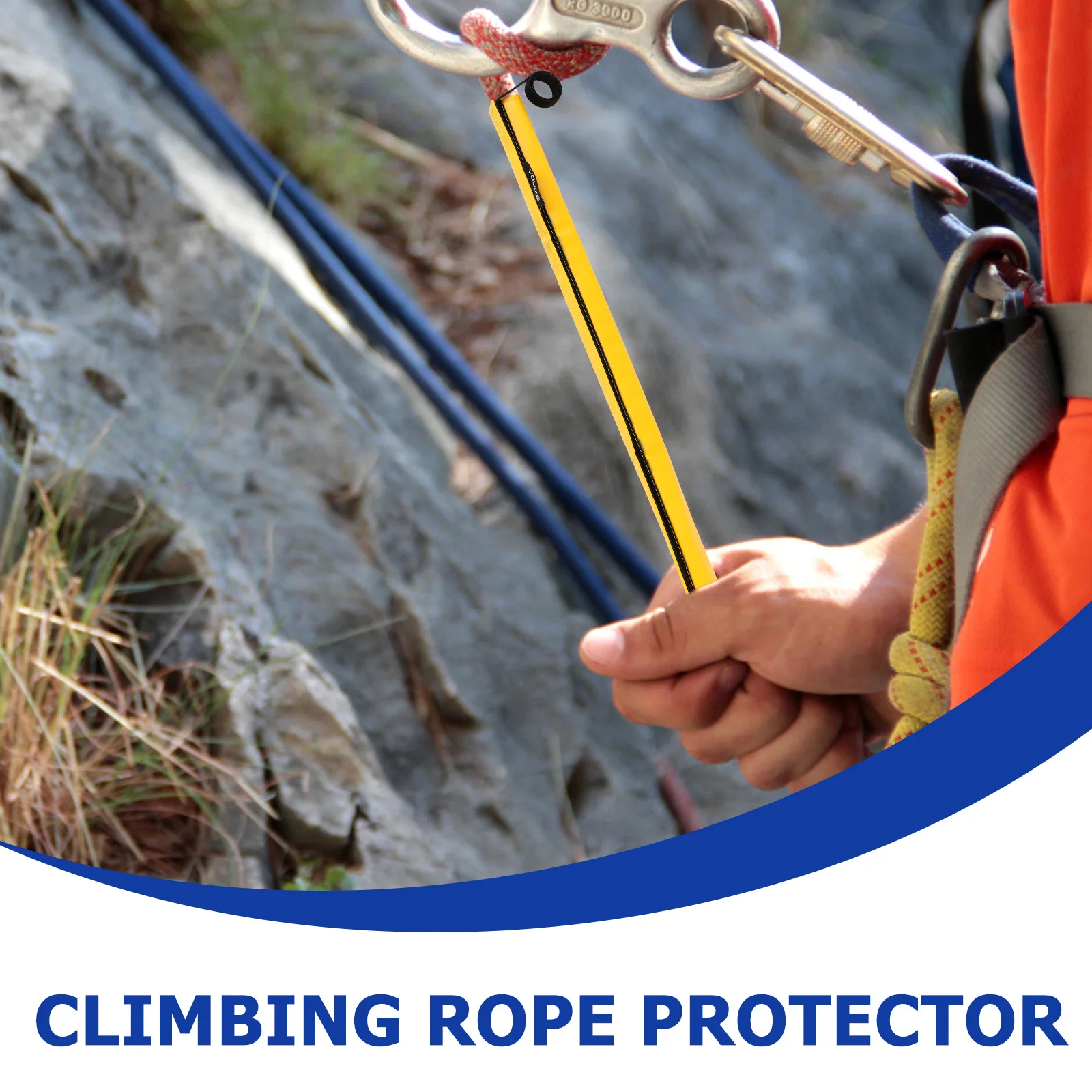 

Mountain Climbing Protective Cover Outdoor Rope Protector Tube Safety Yellow Sleeve for Ropes