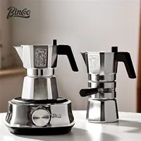 Bincoo Thermostatic Double valve Moka Pot Classic Aluminum Stovetop Espresso Coffee Maker Coffee Kettle Pot For Home Outdoor
