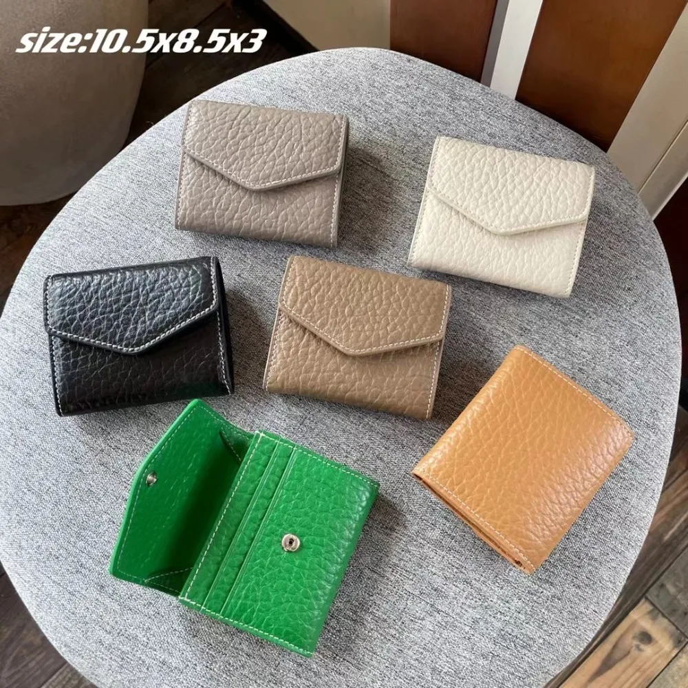 

Нишевый стиль, мужская и женская сумка для карт, кошелек, откидной слой, сумка для мелочи из воловьей кожи, короткая сумка для монет с пузырьковым узором, универсальная, простая