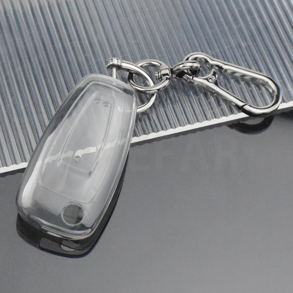 3 Buttons Transparent Flip Folding Remote Key Shell Car Key Cover for Ford Focus Mondeo Fiesta 2013 Fob Auto Case