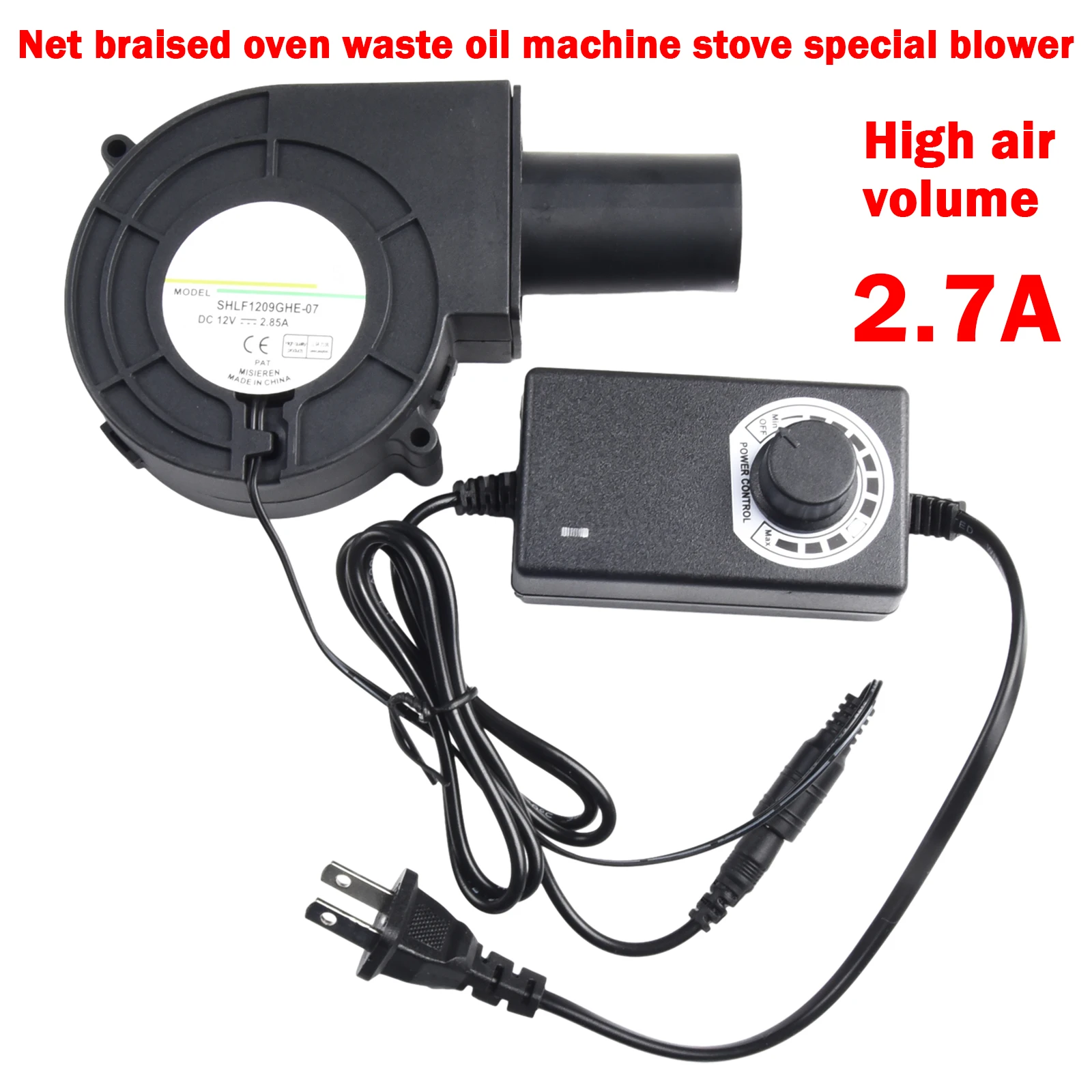 Efficient 9733 DC Blower Fan 12V for Wood Stoves and Grills Dual Ball Bearing Design with Adjustable Wind Speed Control