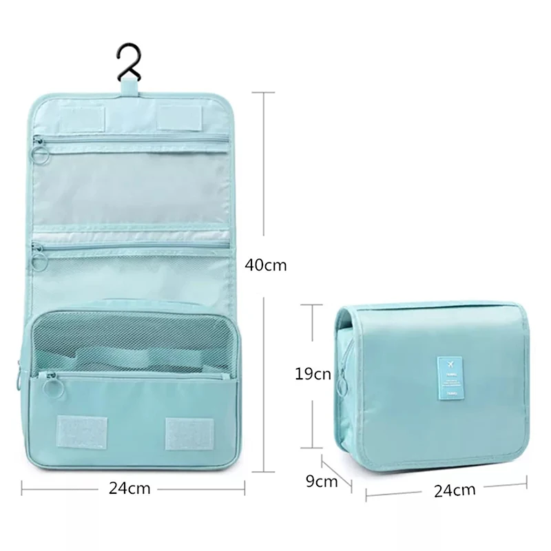 Large Capacity Portable Toiletry Washbag with Hanging Hook Waterproof Female Bathroom Storage Makeup Case  Travel Cosmetic Bag