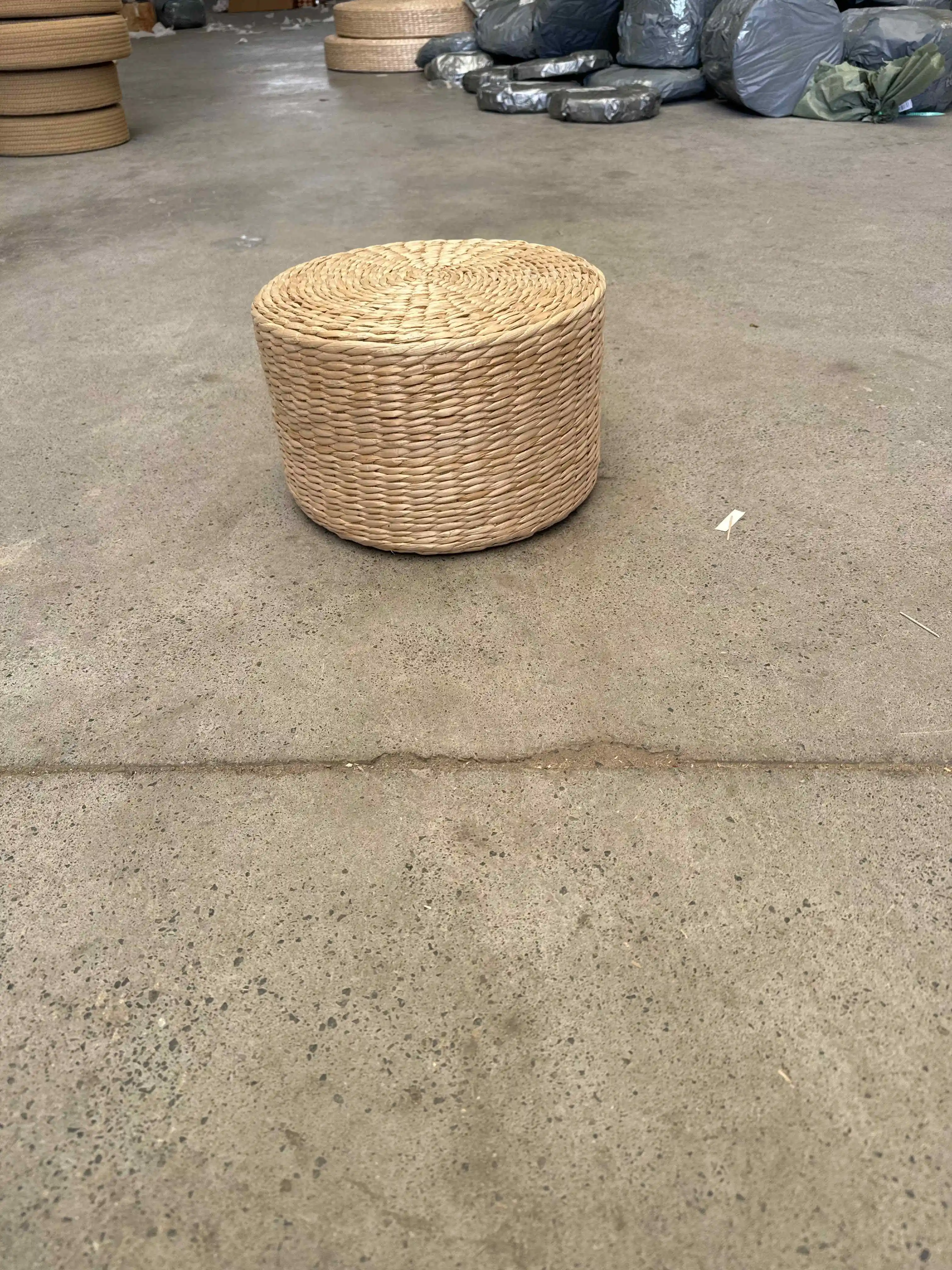 Japanse Retro Stro Geweven Kruk Natuurlijke Ronde Vloer Kussen Kinderzitkussen Handgemaakte Outdoor Indoor Voetenbank Home Decor