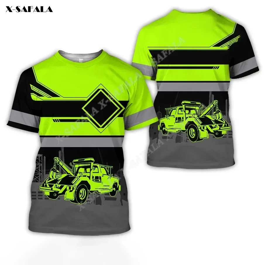اسم مخصص Lineman لحام سائق شاحنة ميكانيكي كهربائي شاحنة ثلاثية الأبعاد تي شيرت مطبوع الرجال تي شيرت غير ملابس العمل تأثيري موحدة السلامة