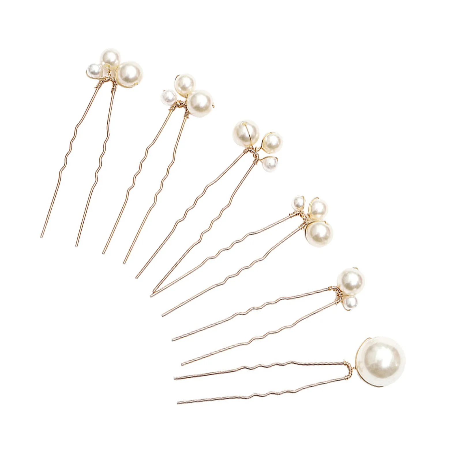 6PCS U-Shape Hairpin Set for Women Anti-slip Stable Grip Wedding Bridal Headdress for Festival Wedding Party Head Decor