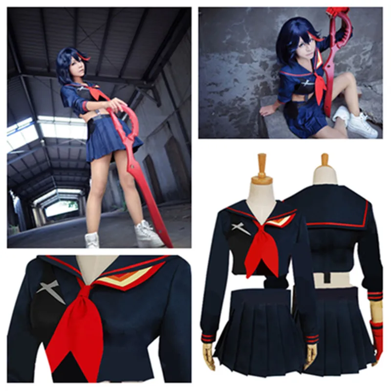 Kill LA Kill Cosplay Ryuko Ryuuko Matoi Senketsu Costume Anime Women Uniform Shirt Skirt Outfits Halloween Carnival Party Suit