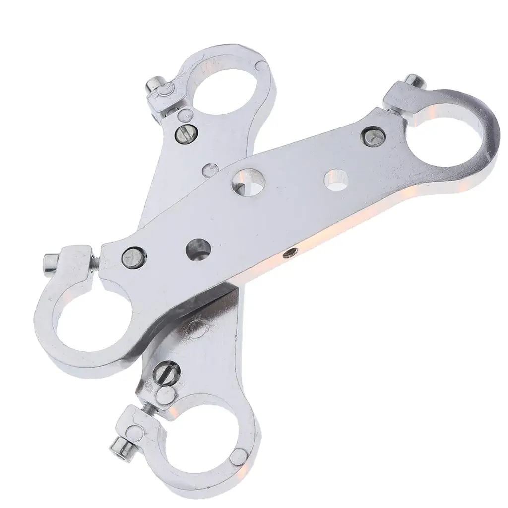 Motorcycle Front Fork Lowering Triple Tree Silver Alloy 25mm Clamps Durable Pair for 49cc Mini Pocket Bike
