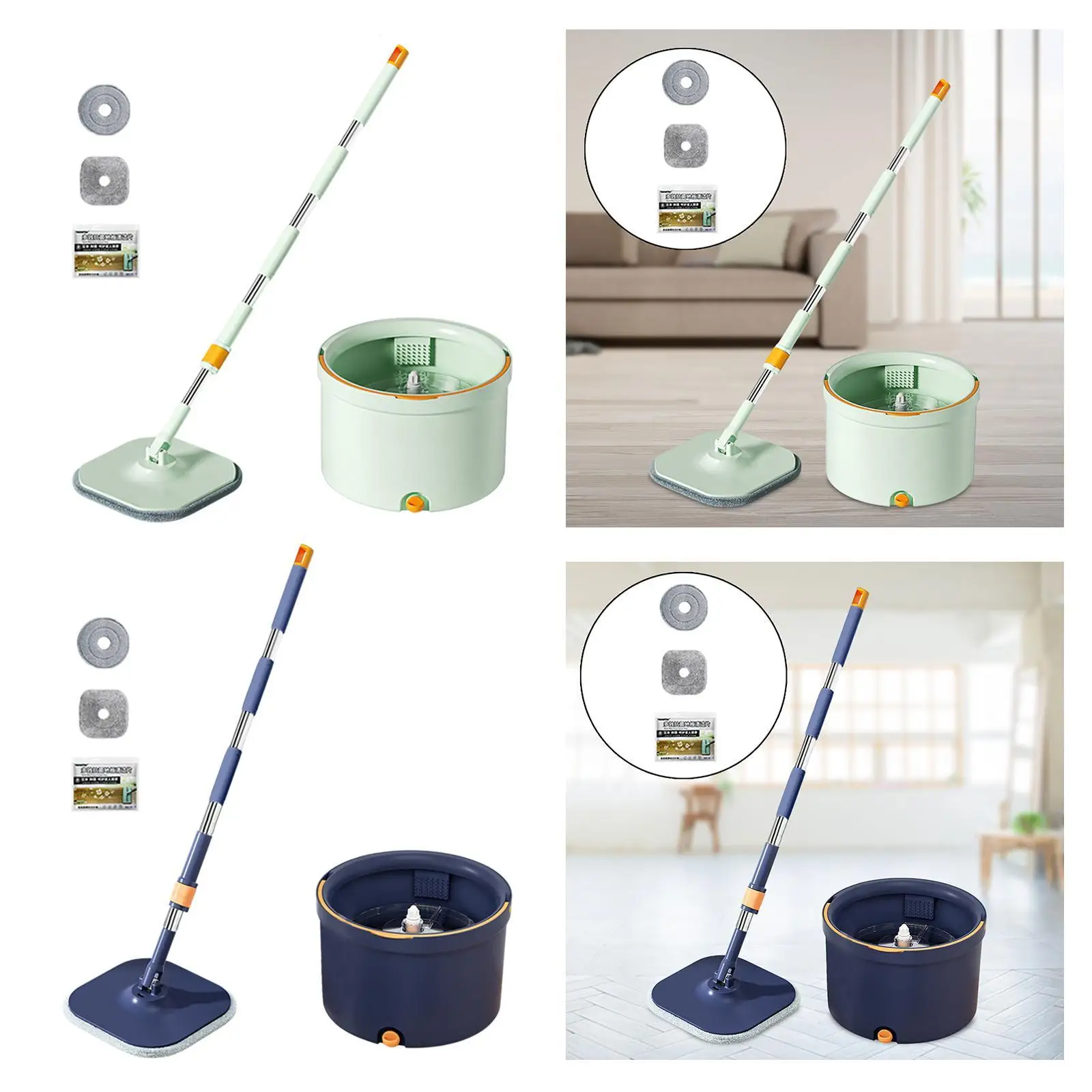 

Набор швабр и ведер с системой разделения воды для кухонных швабр из микрофибры