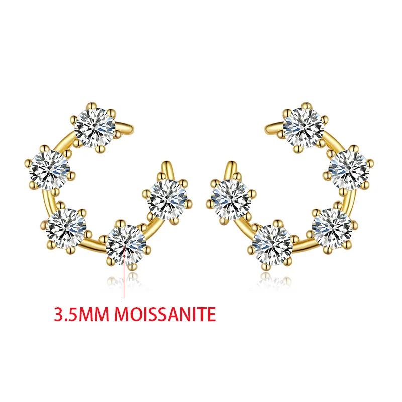 

3.5mm All Moissanite Stud Earrings for Women S925 Sterling Silver lab diamond Wedding Jewelry Wholesale GRA