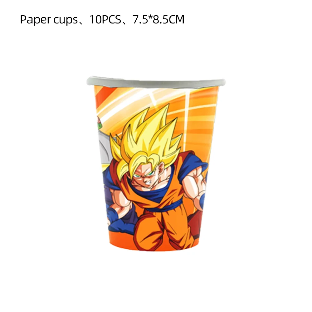 Goku Dragon Ball Party Favors Gifts Tableware Tablecloth Paper Plates Stickers Bracelets Gift Bag Pinata Fillers Wedding Supplie
