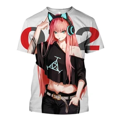 Anime Darling In The Franxx Sexy Girl 3D Print T-shirts Men Woman Casual Streetwear Harajuku Fashion Oversized Unisex Clothing