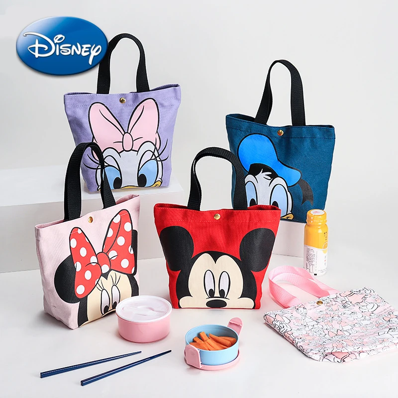 

Cute Cartoon Mickey Minne Hand-held Canvas Lunch Box Bag Outdoor Camping Picnic Student Office Worker Wholesale Fashion Trends