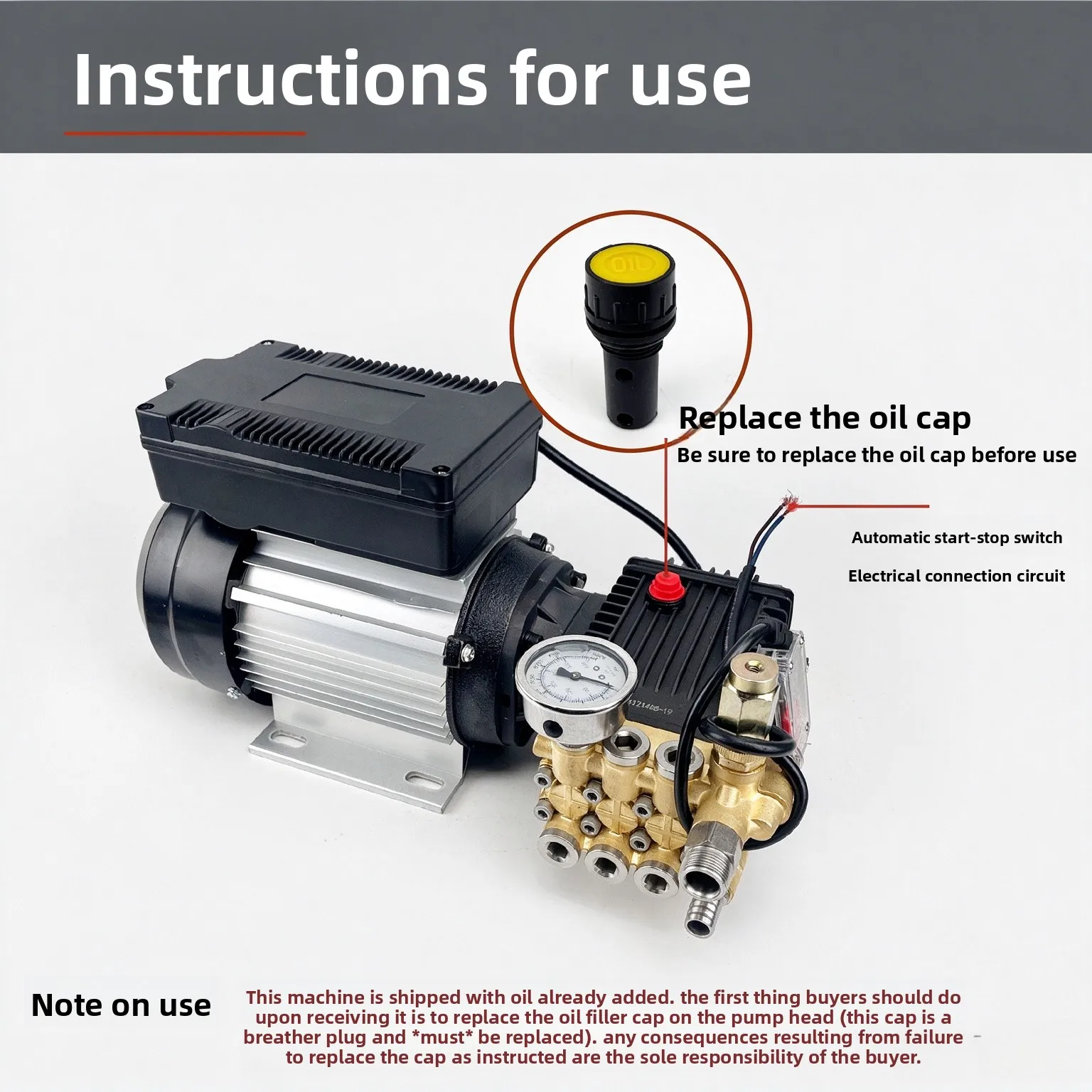 High Pressure Power Washer 2.2KW, 220V Single Phase Full Copper Motor, Portable Cleaner for Car and Floor Wash