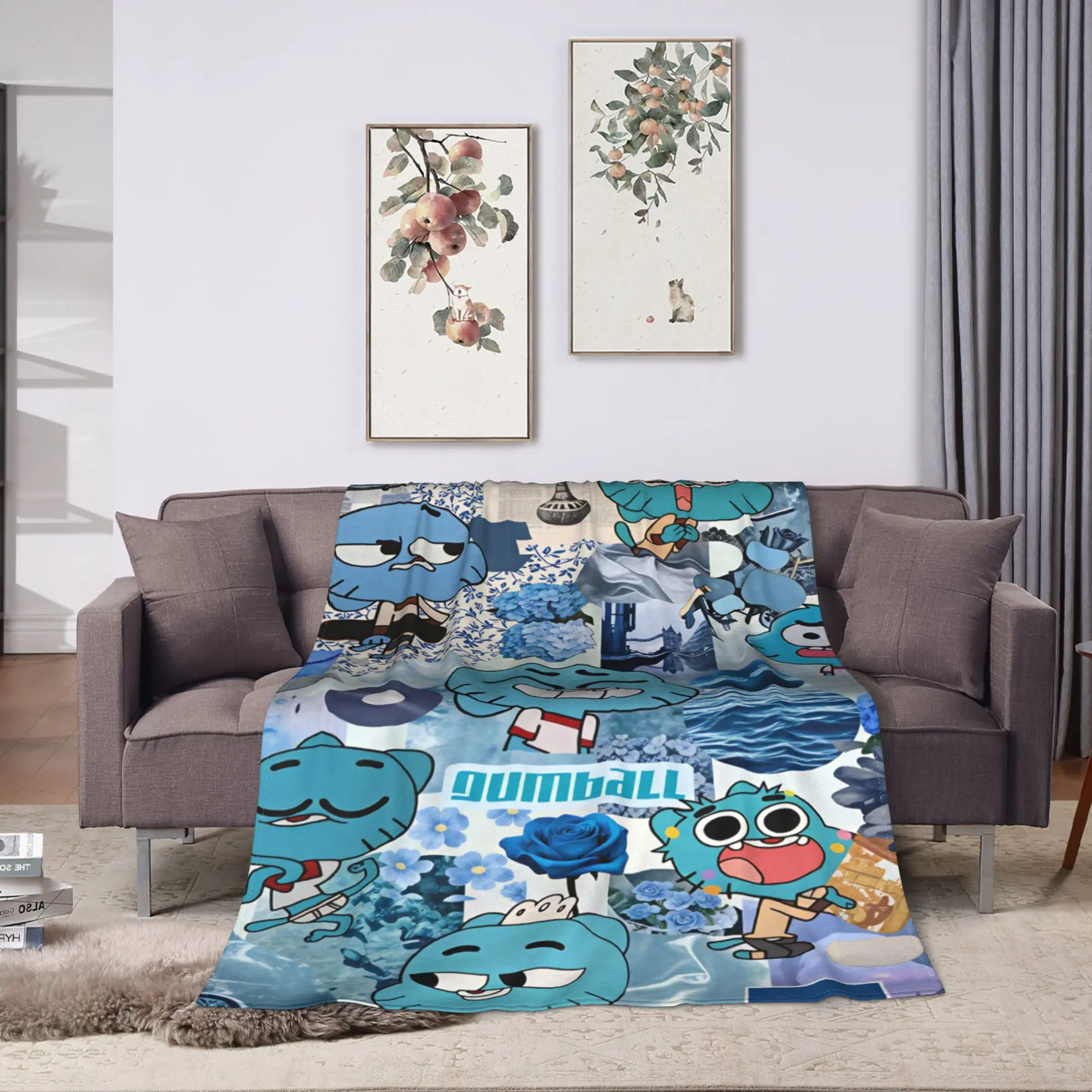 The Amazing World Of Gumball  Soft Warm Blanket  Travel Plush Throw Blanket Fluffy Living Room Flannel Bedspread Sofa Bed Cover