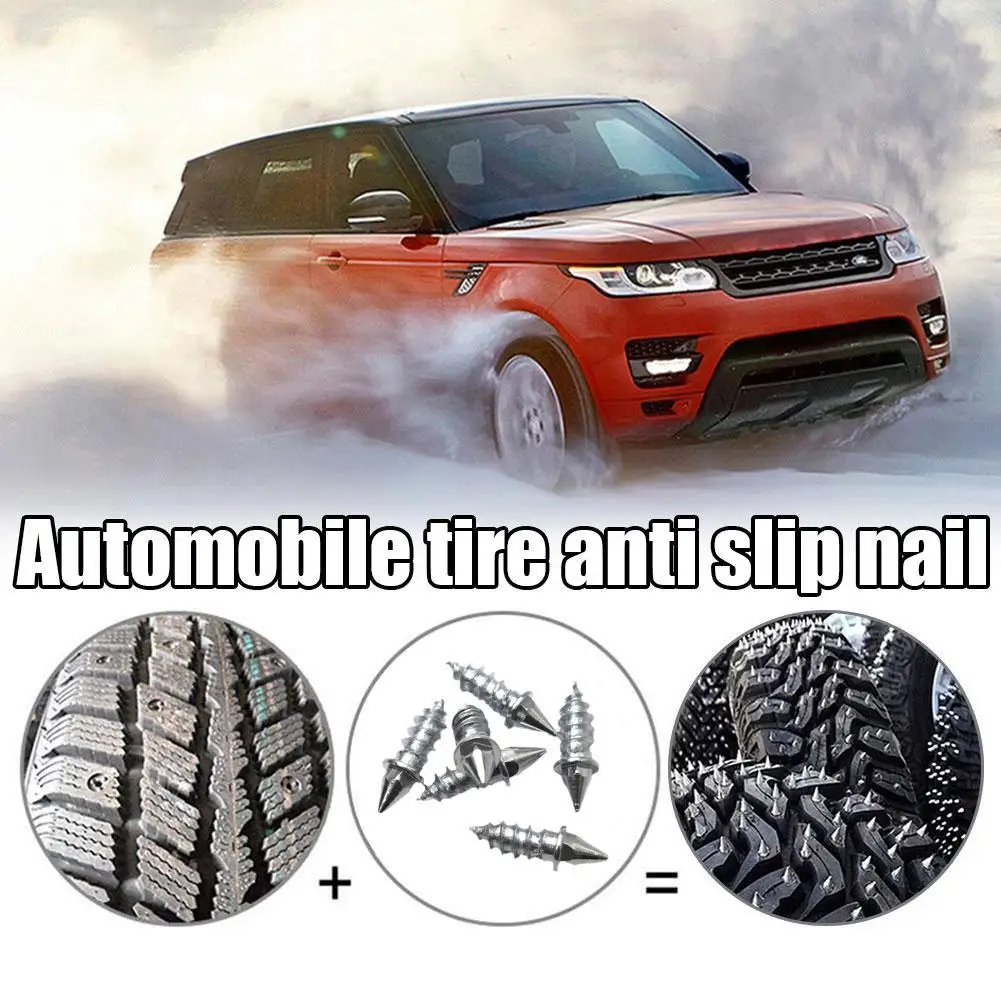 50Pcs Car SUV ATV Anti Slip Screw Snow Spikes Stud Wheel Tyre Snow Tire Spikes Trim Auto Motorcycle Shoe Spikes Sole Snow Nails