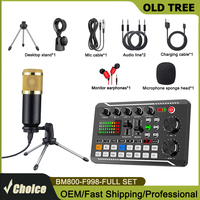 OLD TREE F998 Sound Card BM800 Microphone Stage performance Live Broadcast Multiple Special Effects No delay No Noise